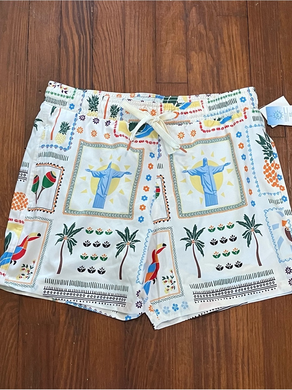 Malibu Drill Clothing Co. Mens Tropical Brazilian Swim Trunks with Drawstring